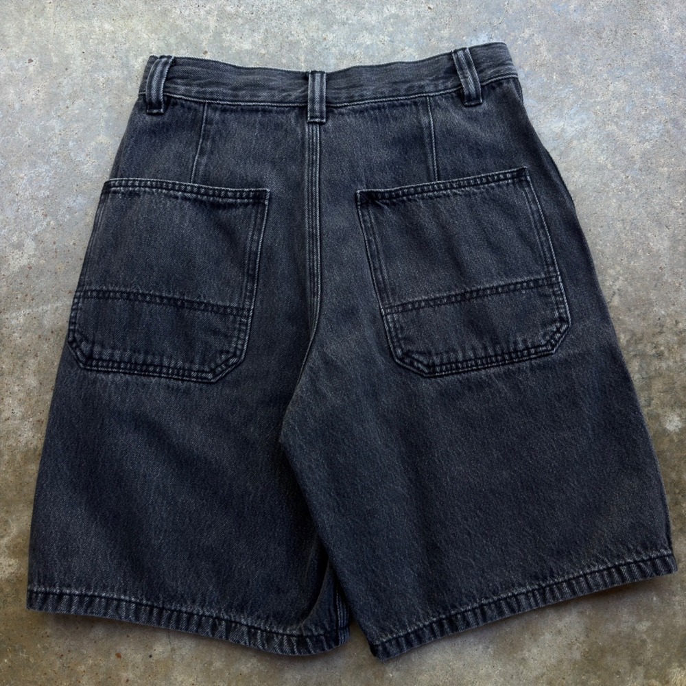 Vintage Y2K Uniqlo Carpenter Jorts Baggy Workwear Denim Black XS 26-28 (j4)